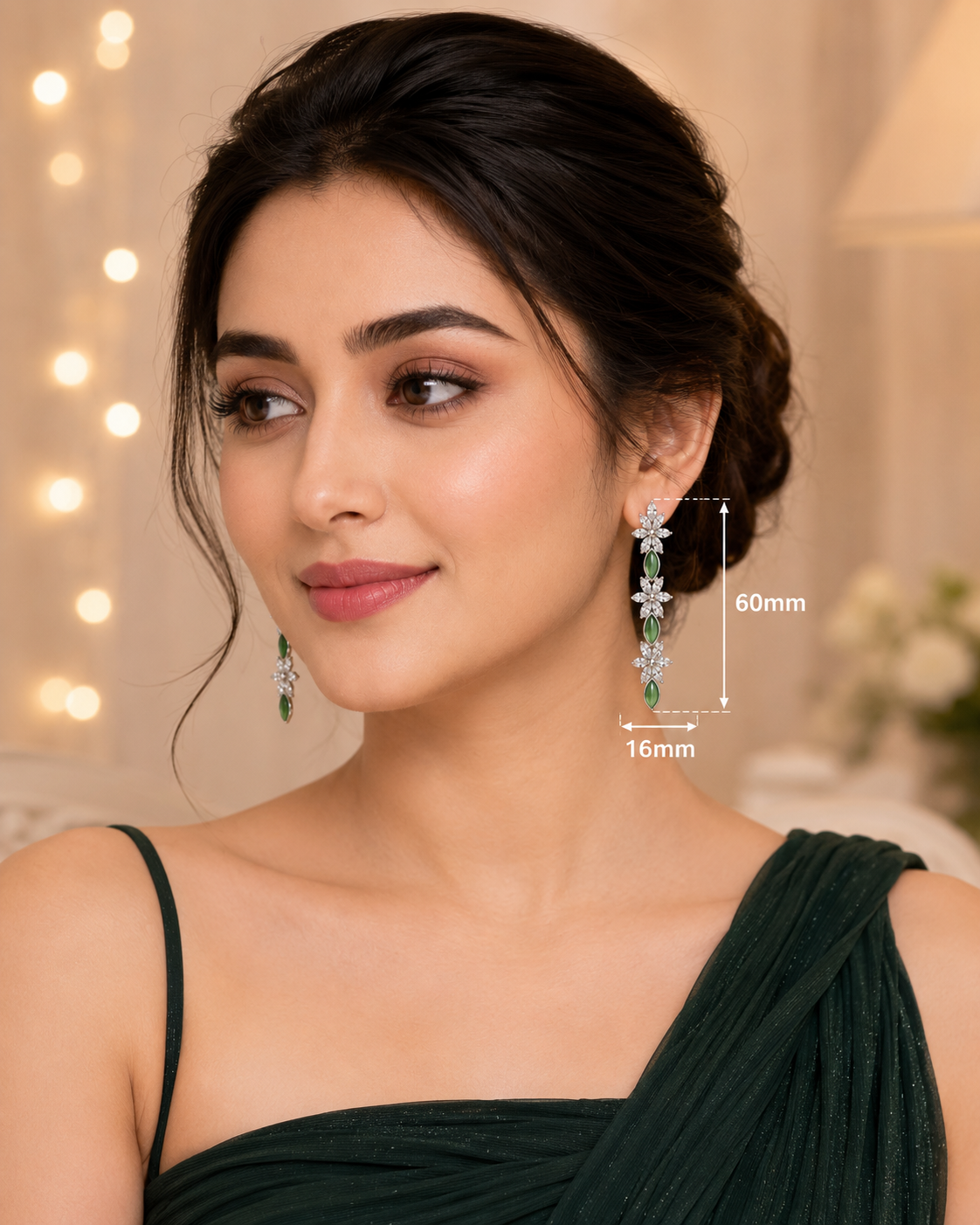 Emerald Bloom Cascade Earrings