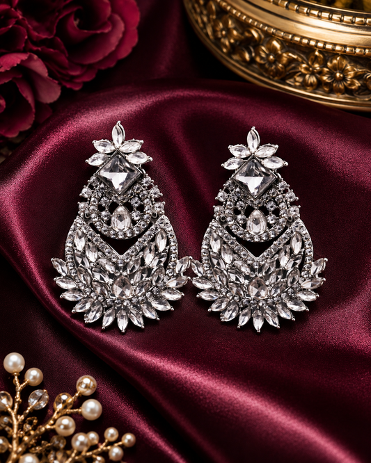 Regal Crystal Bloom Earrings