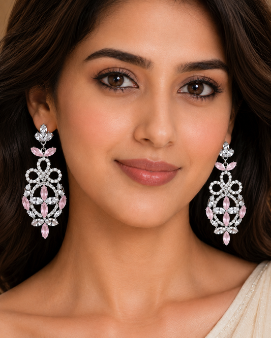Blush Crystal Bloom Earrings