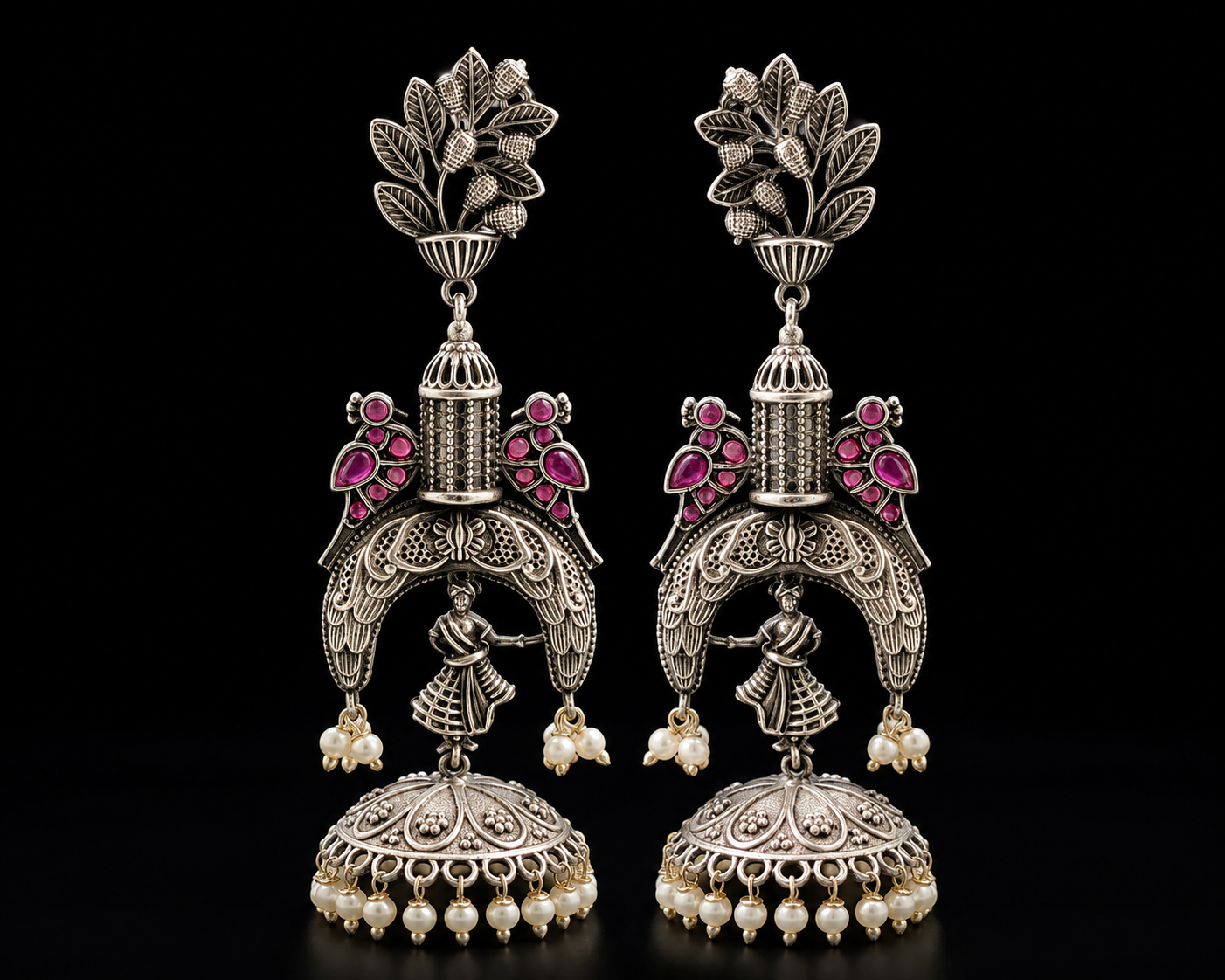Royal Dancer Antique Jhumka Earrings