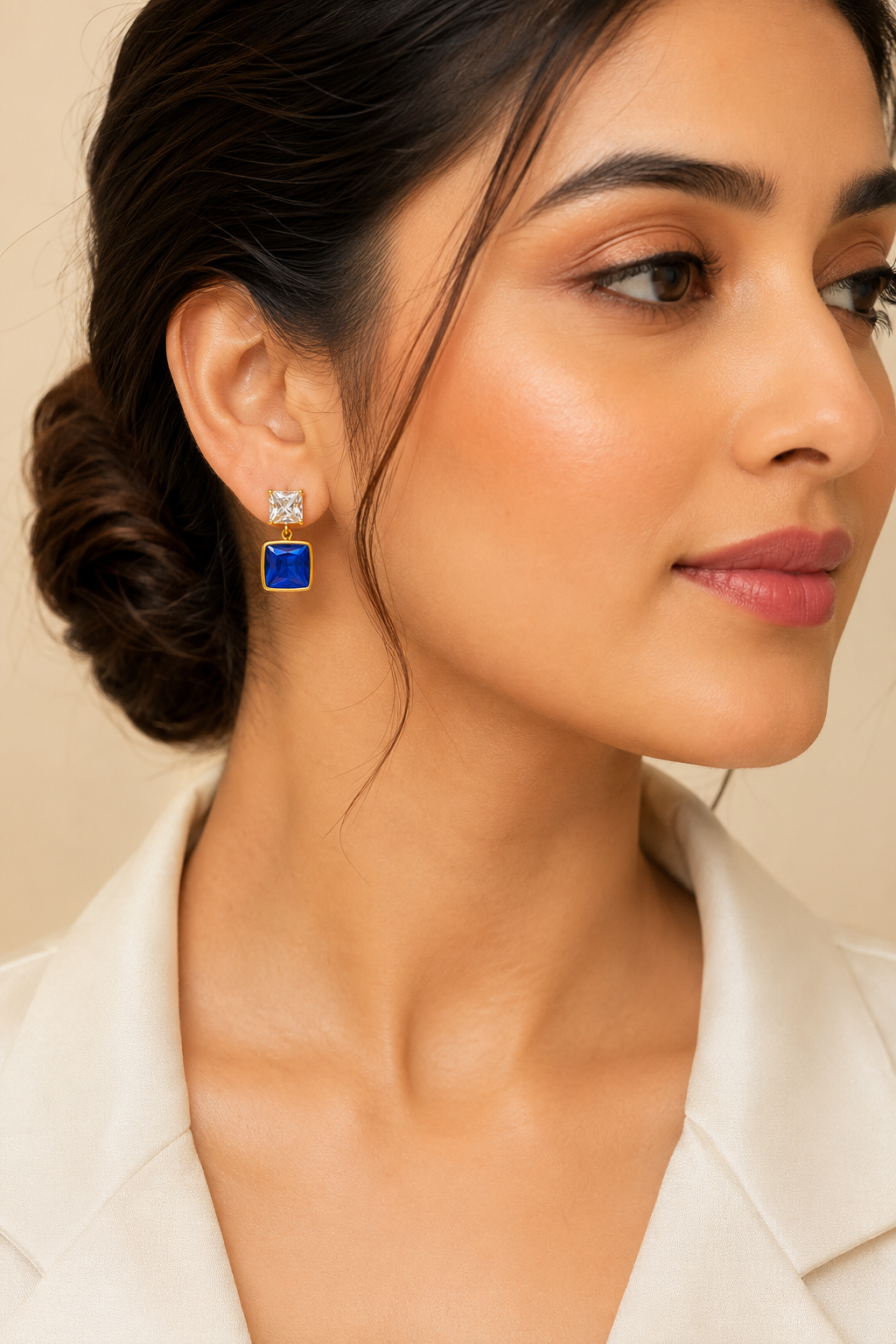 Luxe Blue Radiance Statement Earrings