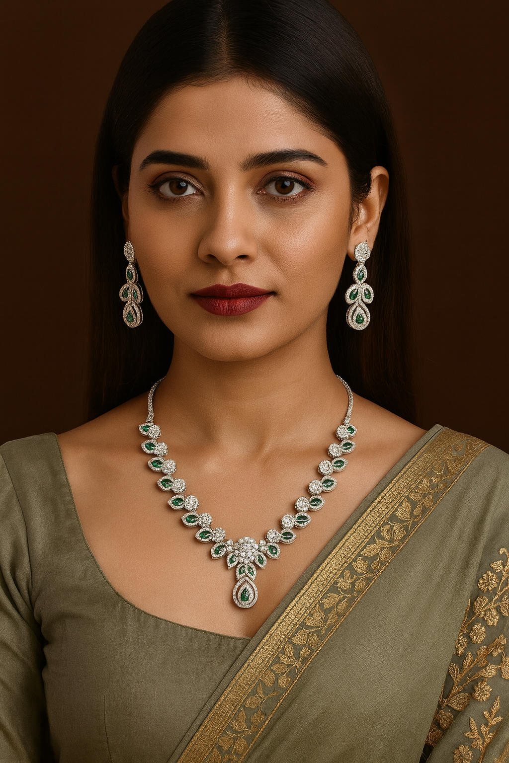 Emerald Gleam CZ Set