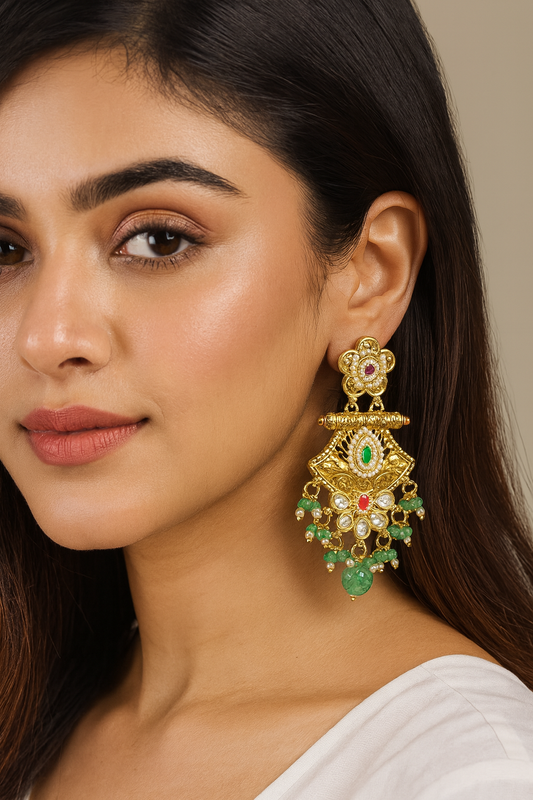 Royal Emerald Bloom Earrings