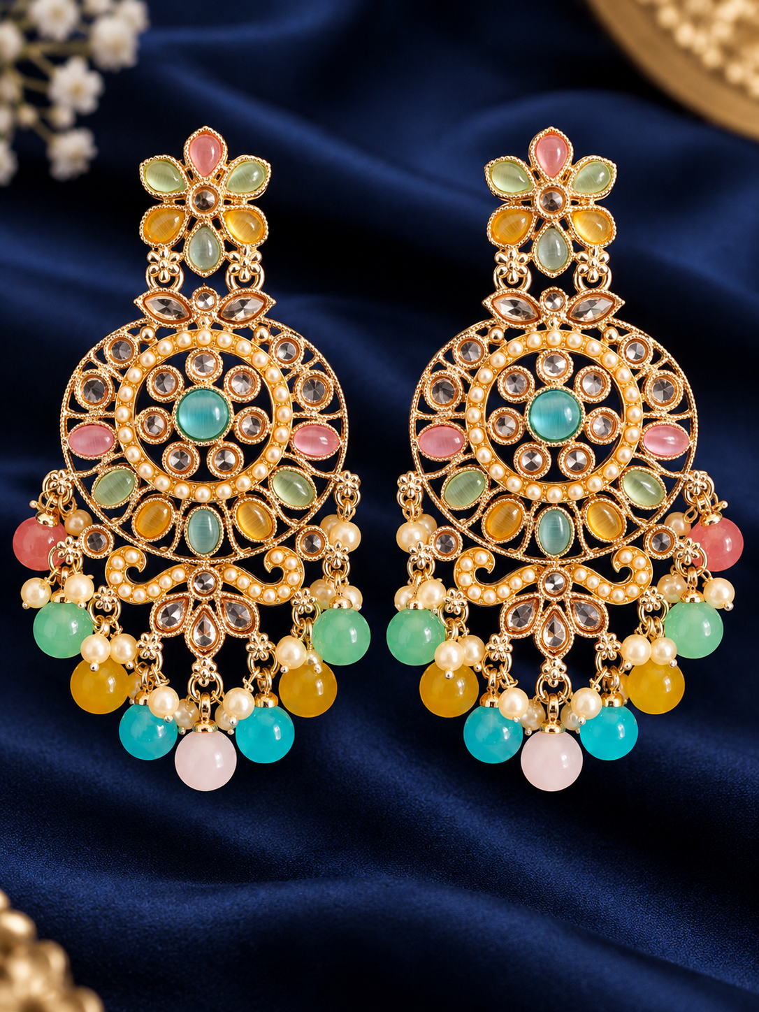 Multicolor Royal Chandelier Earrings