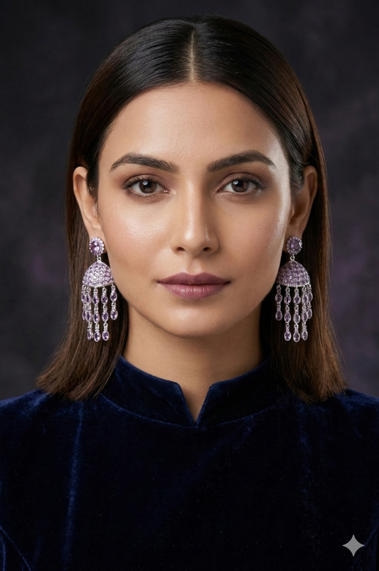 Amethyst Rainfall Chandelier Earrings