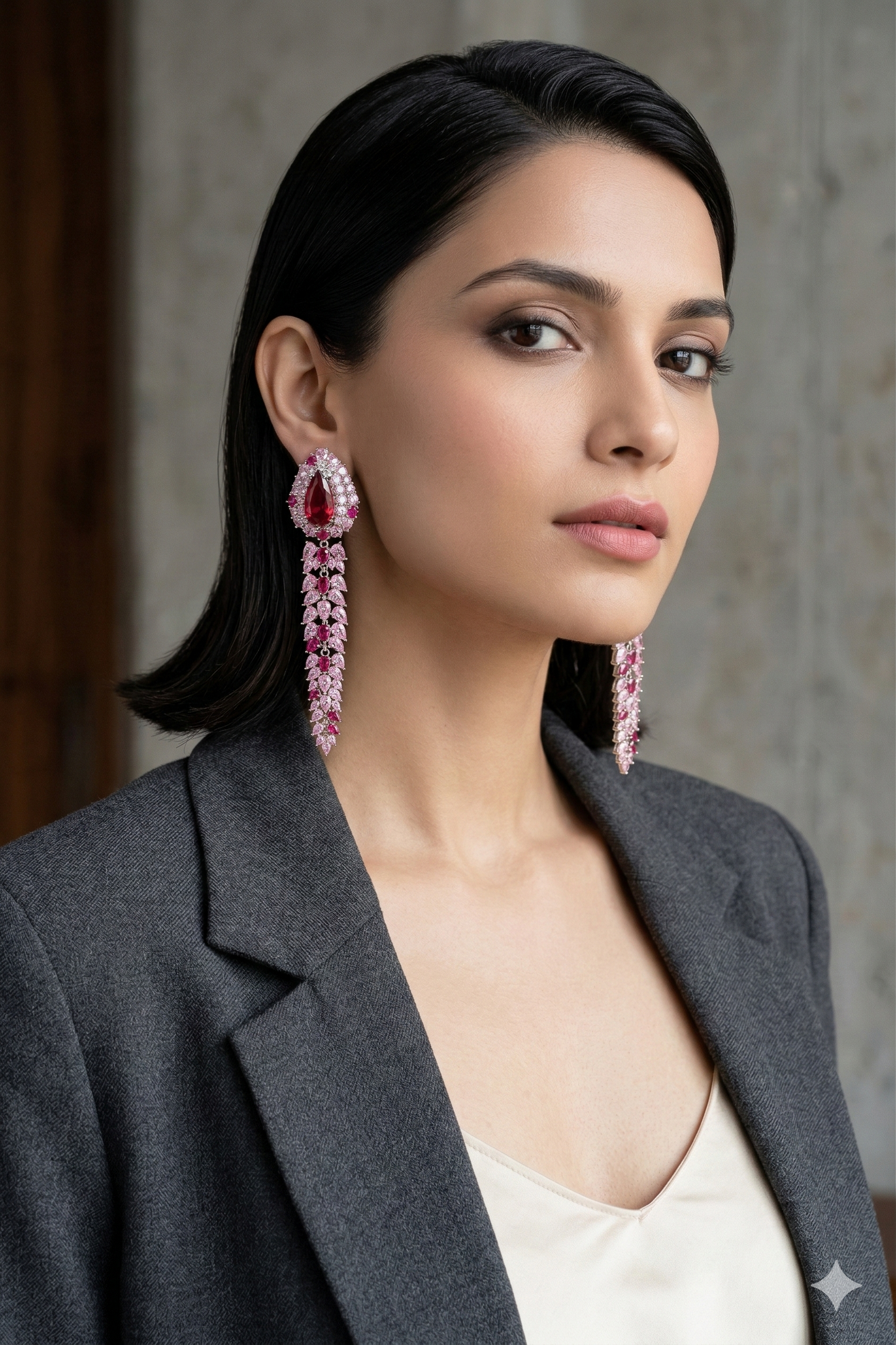 Pink Aura Statement Danglers