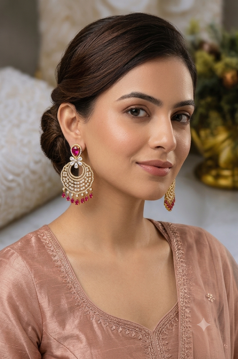 Ruby Red Chandelier Earrings