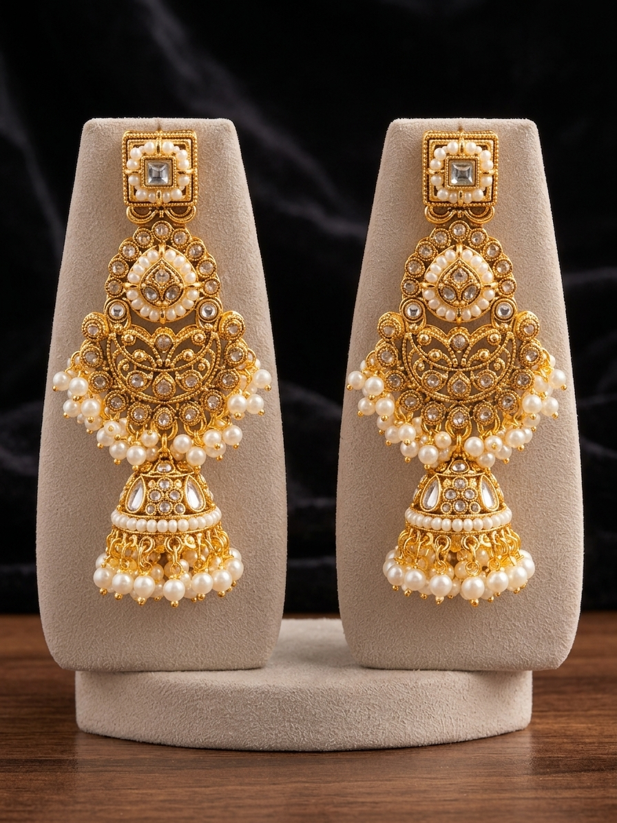 Royal Kundan Pearl Necklace Set
