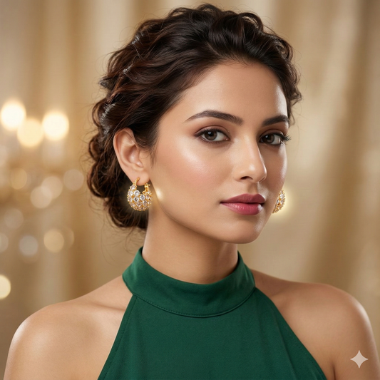 Elegant Kundan Hoop