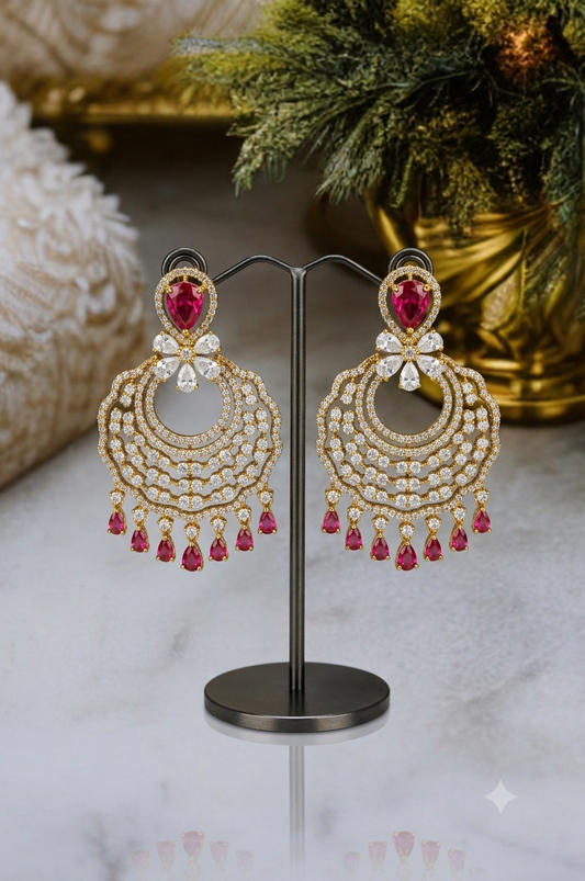 Ruby Red Chandelier Earrings