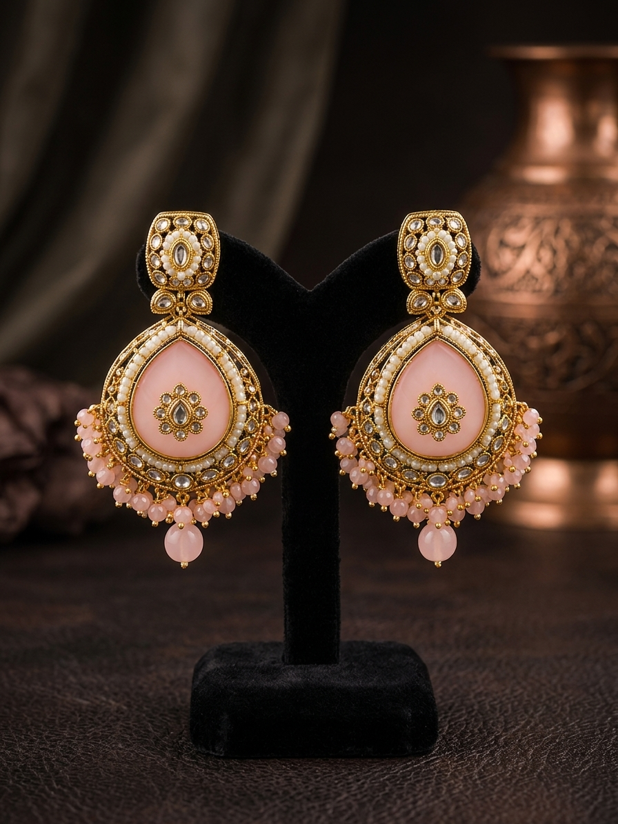 Rose Pearl Maharani Necklace Set