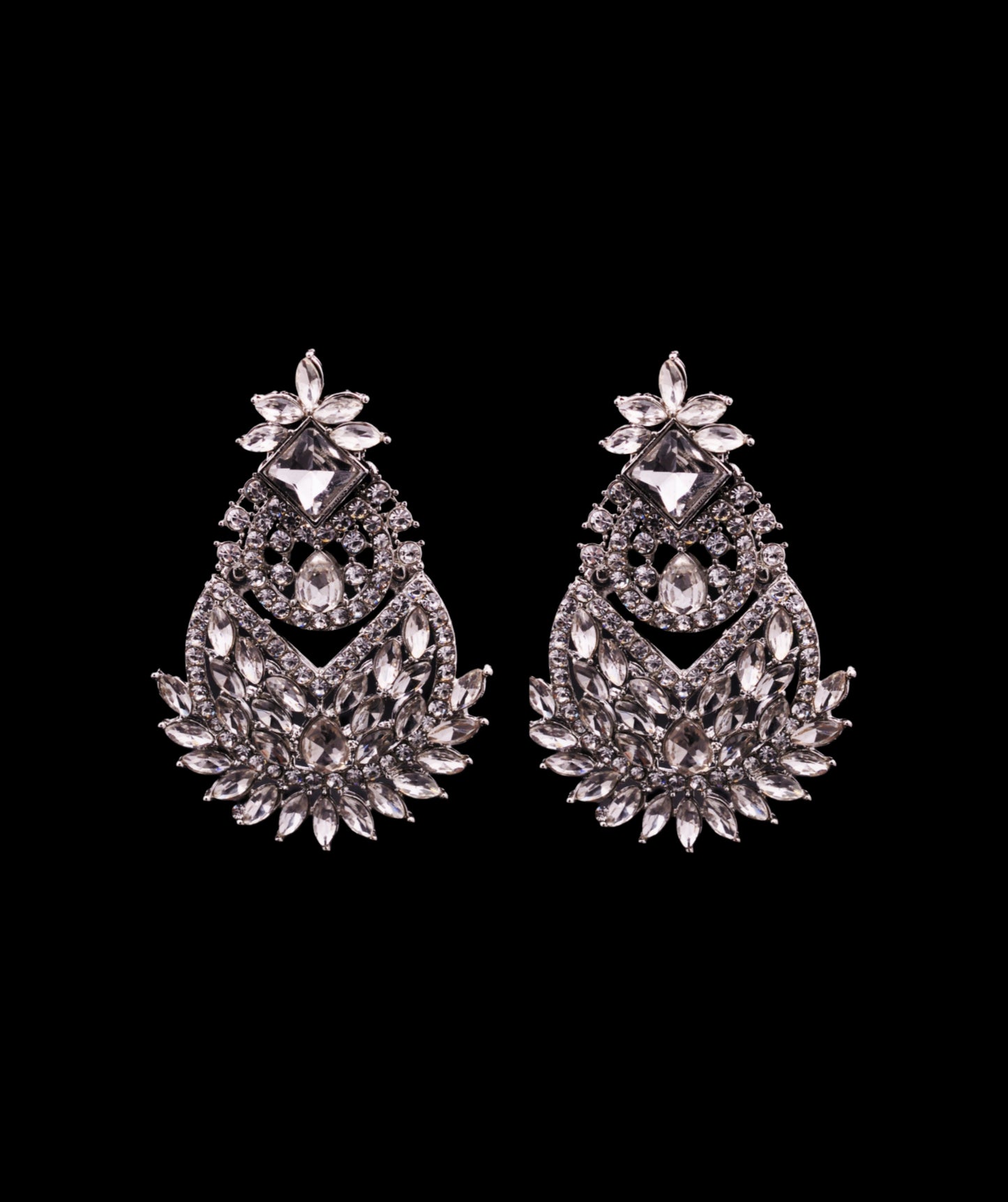 Regal Crystal Bloom Earrings