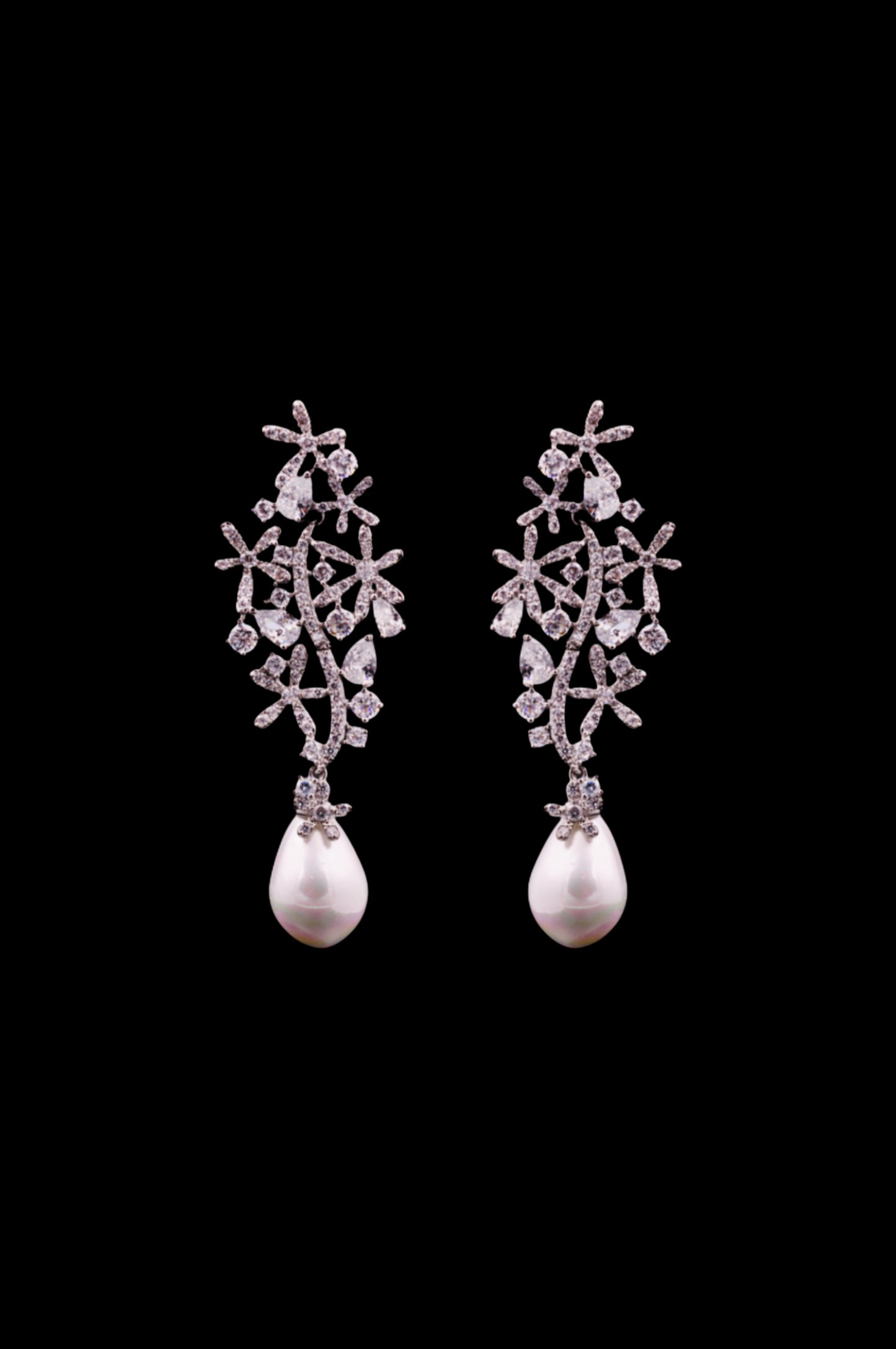 Moonlit Blossom Pearl Earrings