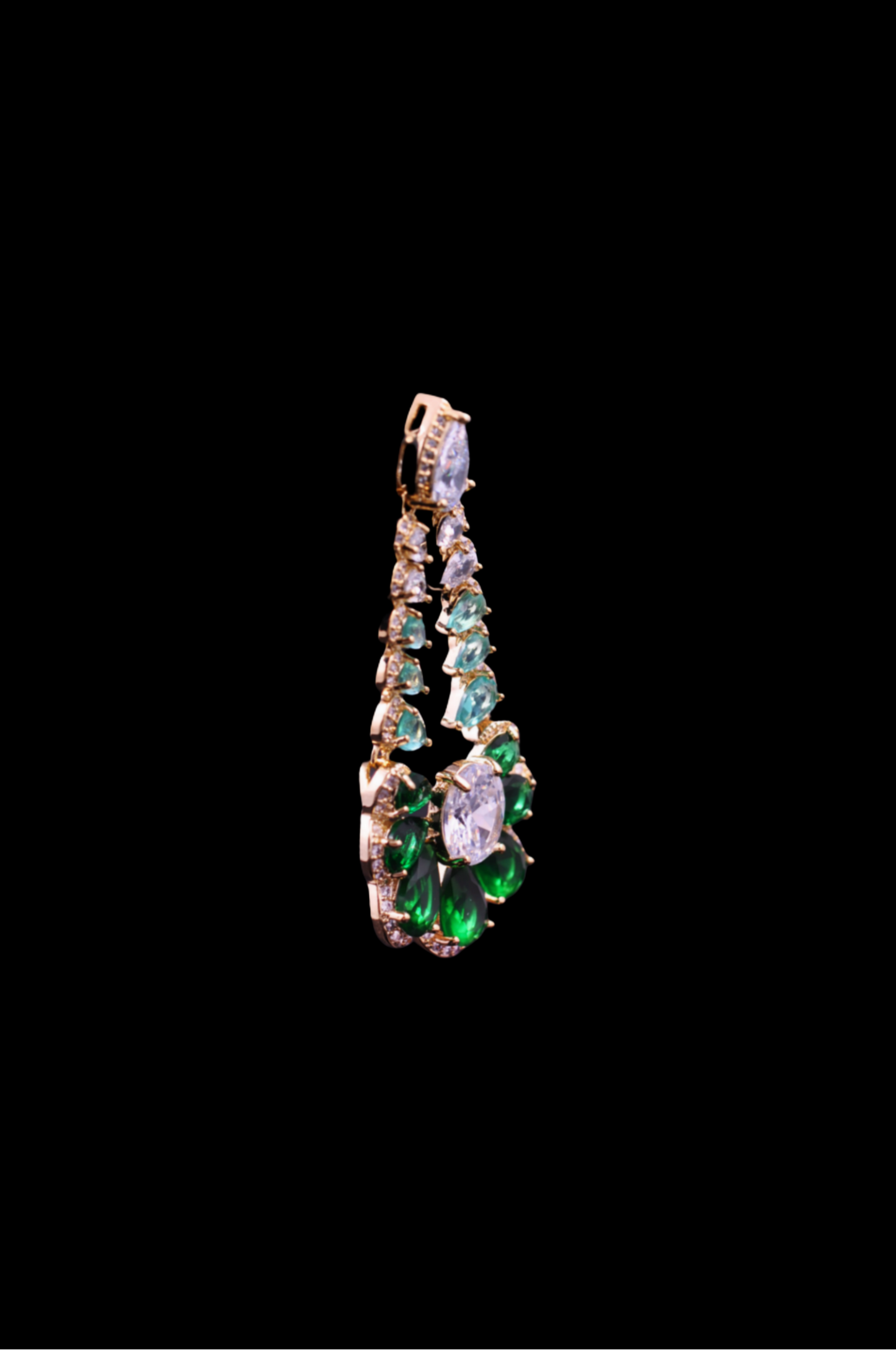 Emerald Cascade Glamour Earrings