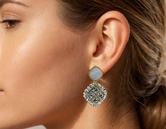 Royal Radiance Gold & Crystal Drop Earrings