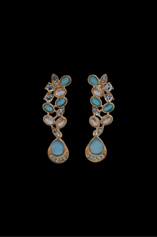 Turquoise Blue Celestial Raindrop Earrings