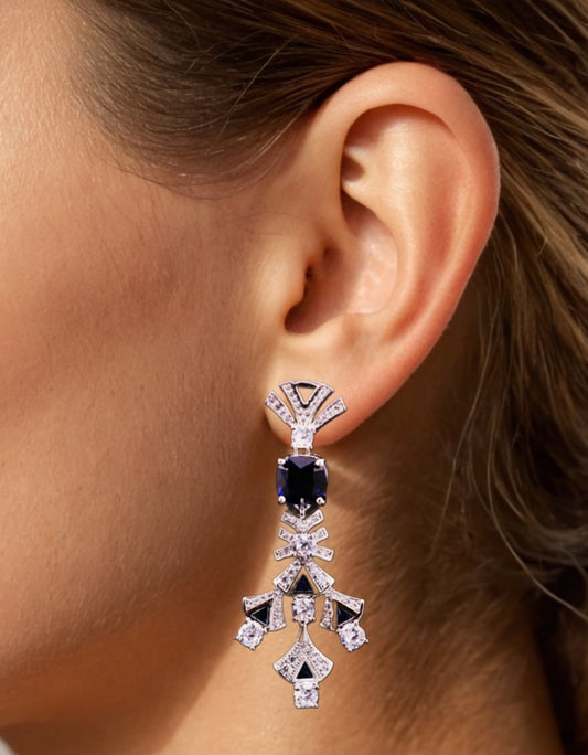 Noir Crystal Drop Earrings