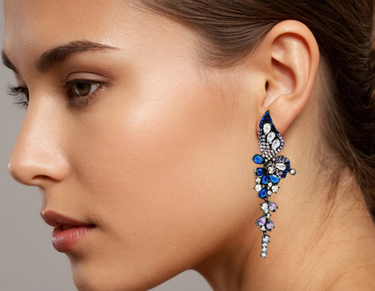 Blue Enchanted Butterfly Wing Earrings