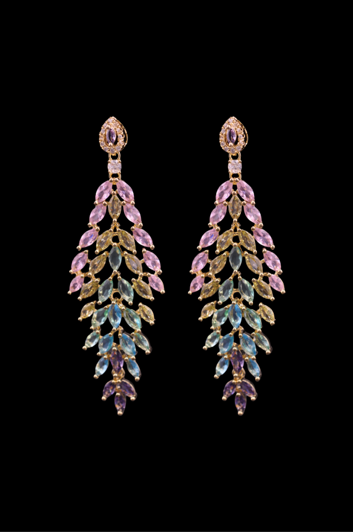 Aurora Leaf Cascade Earrings