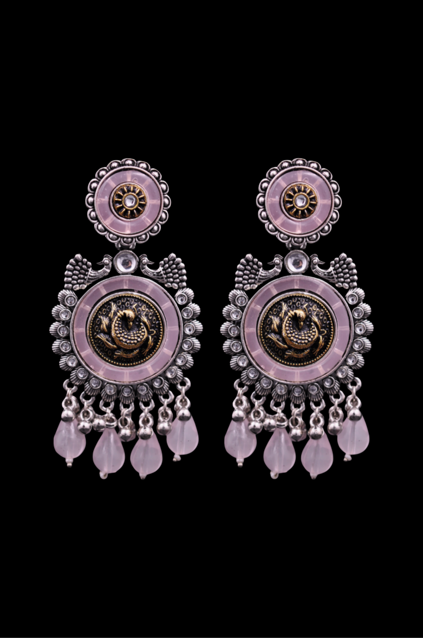 Rose Mist Peacock Chandbalis