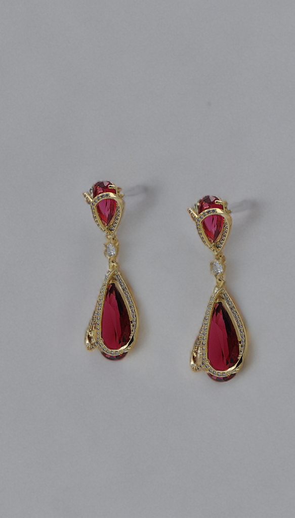 Elegant Ruby Teardrop Earrings