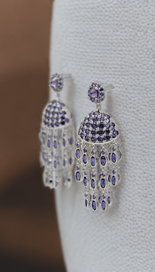 Amethyst Rainfall Chandelier Earrings