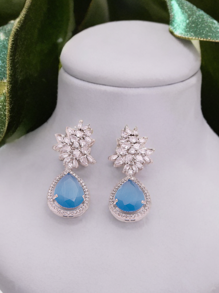 Blue Royal Elegance Teardrop Crystal Earrings