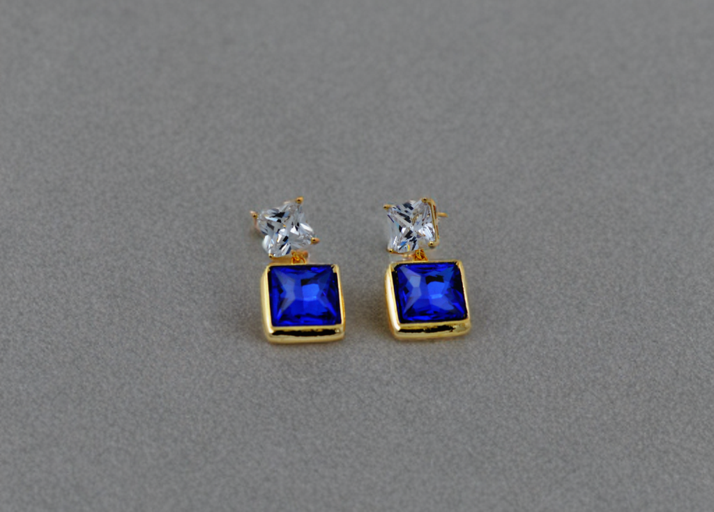 Luxe Blue Radiance Statement Earrings