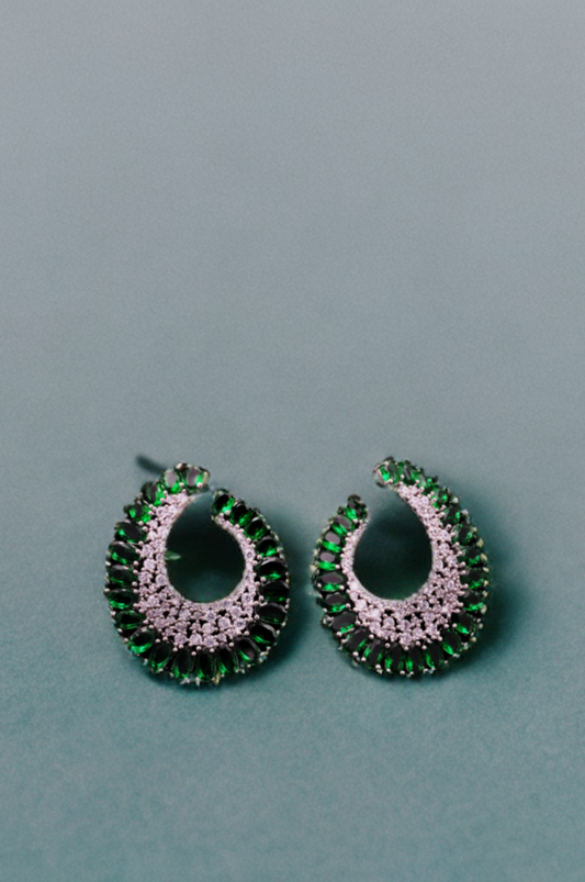 Emerald Elegance Hoop Earrings