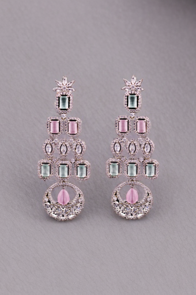 Enchanted Bloom – Pastel Gemstone Drop Earrings
