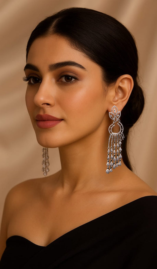 Celestial Cascade Diamond Chandelier Earrings