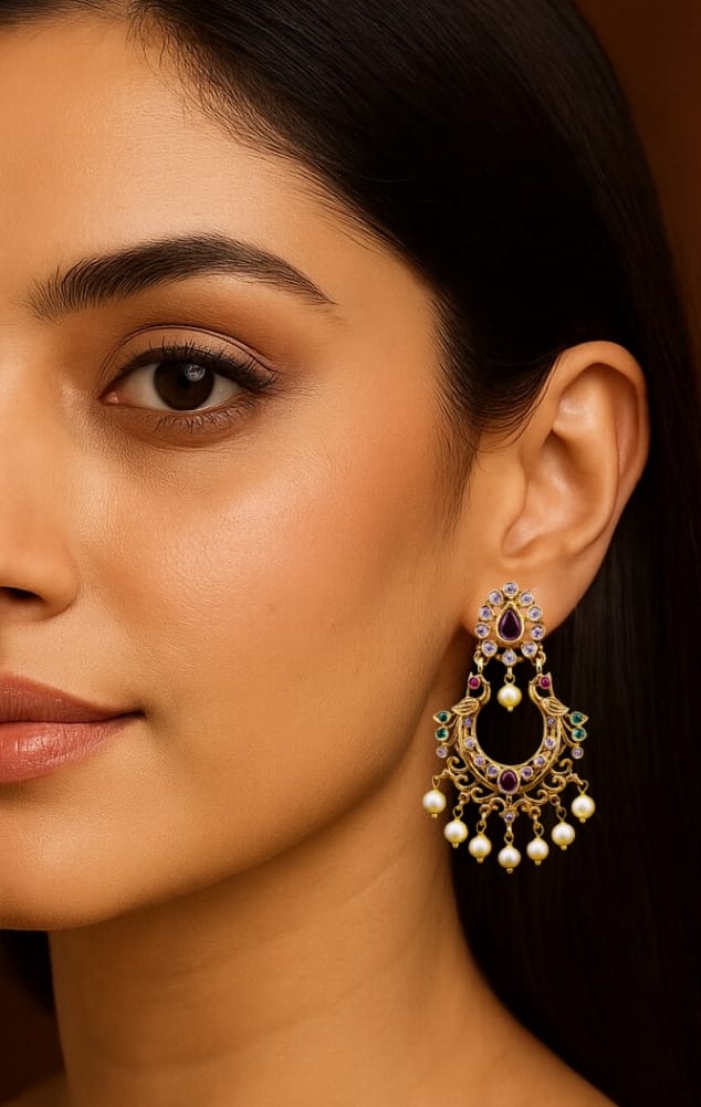 Regal Peacock Symphony Earrings