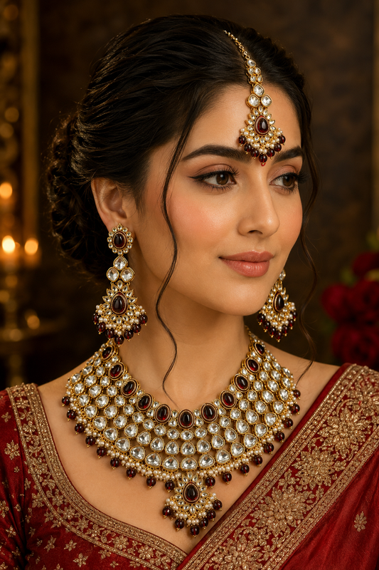 Royal Ruby Kundan Necklace Set