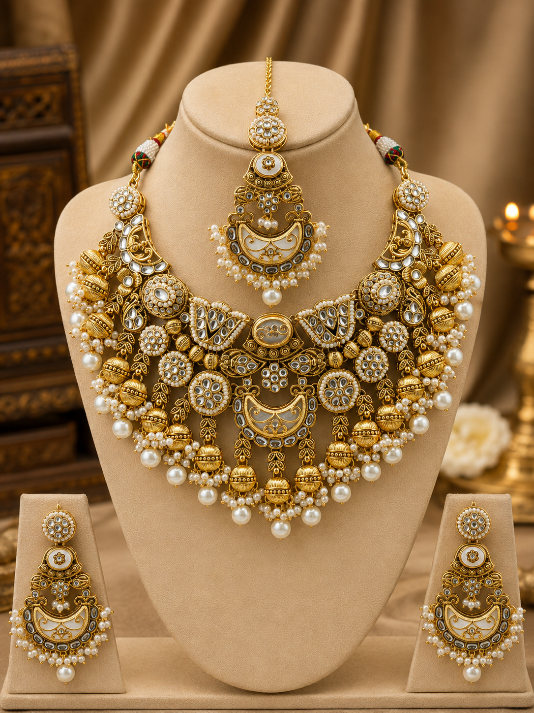Rajwada Kundan Pearl Heritage Set