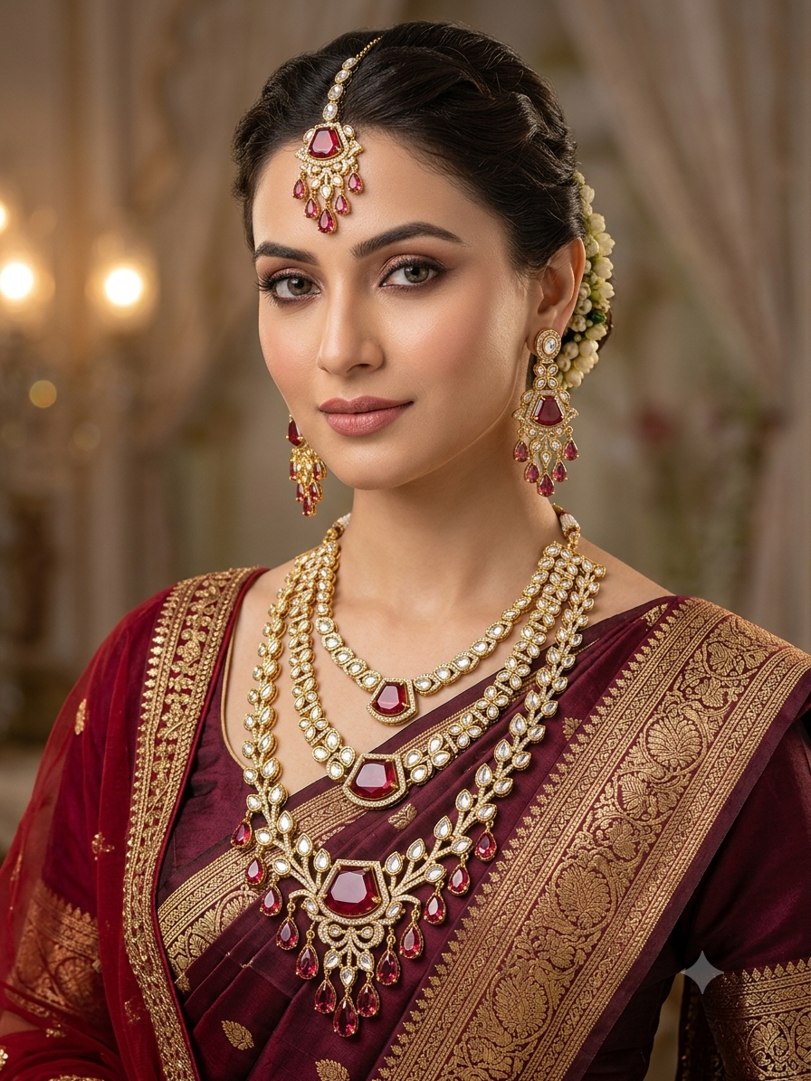 Royal Ruby Vine Necklace Set