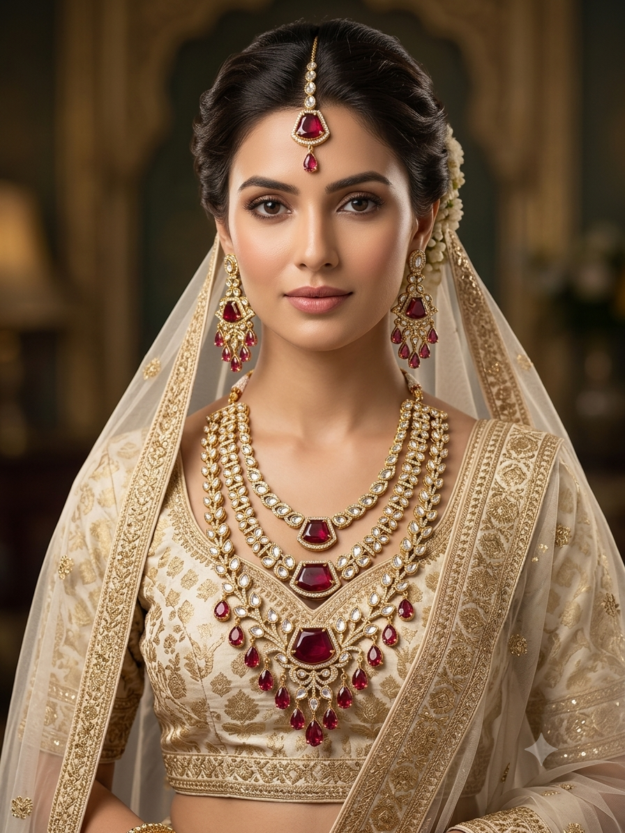 Royal Ruby Vine Necklace Set