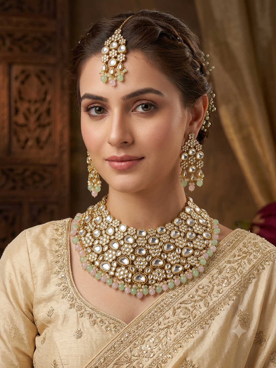 Royal Pastel Kundan Necklace Set