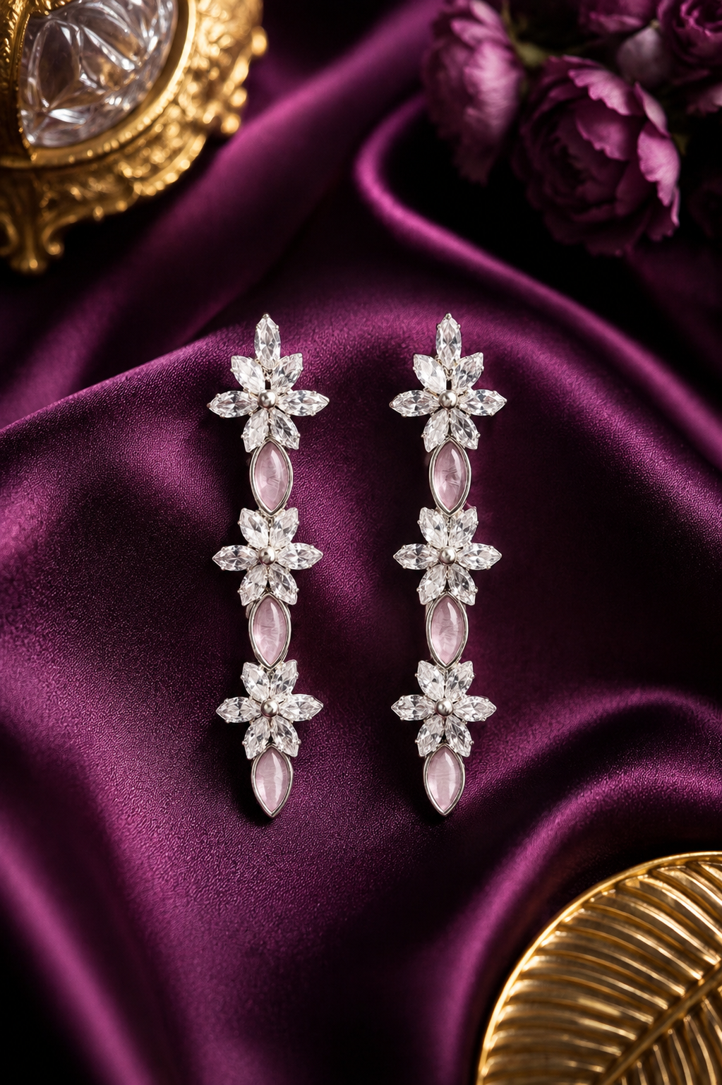 Dusty Mauve Celestia Drop Earrings