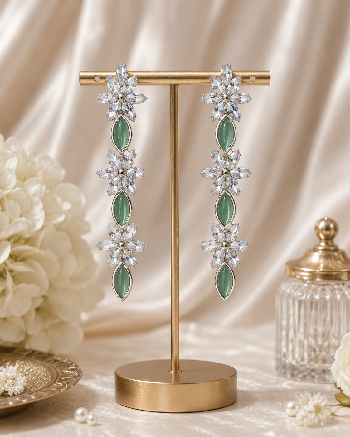 Sea Green Elysian Bloom Crystal Drops