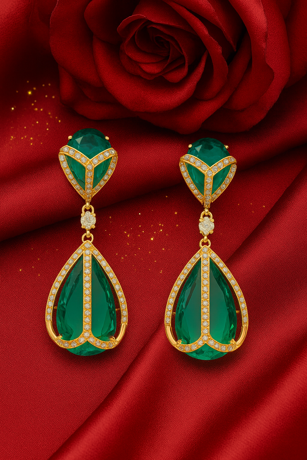 Elegant Emerald Teardrop Earrings