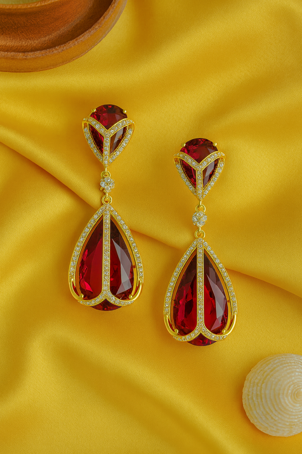 Elegant Ruby Teardrop Earrings