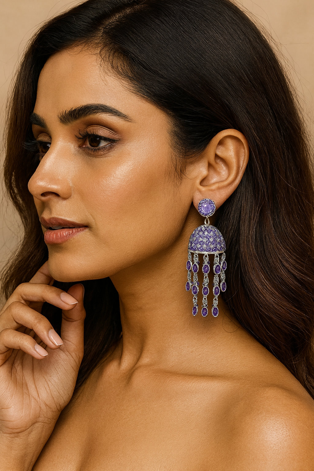 Amethyst Rainfall Chandelier Earrings