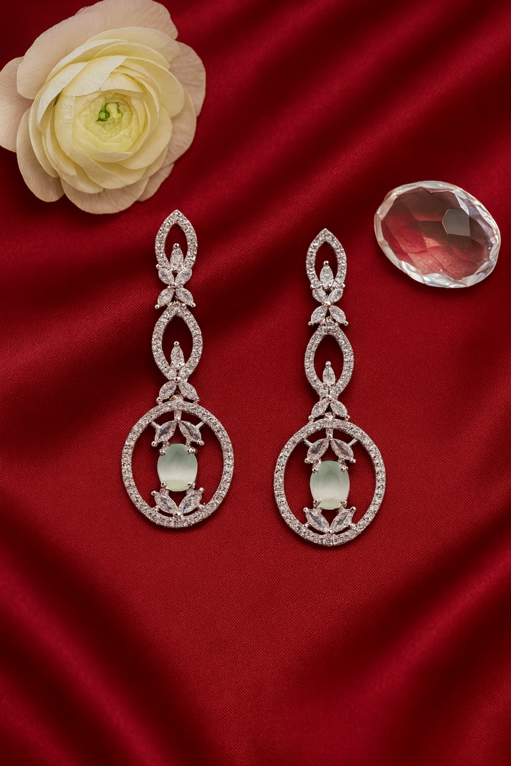 Ethereal Grace – Classic Diamond & Gemstone Earrings