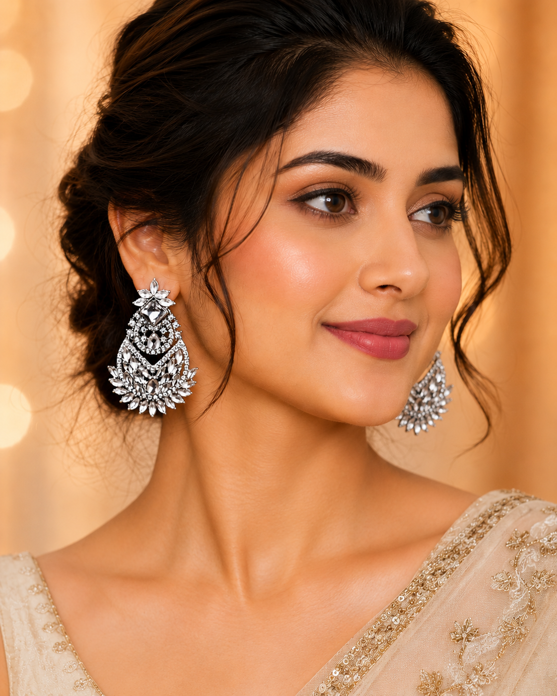 Regal Crystal Bloom Earrings