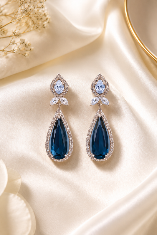 Midnight Teardrop Elegance Earrings