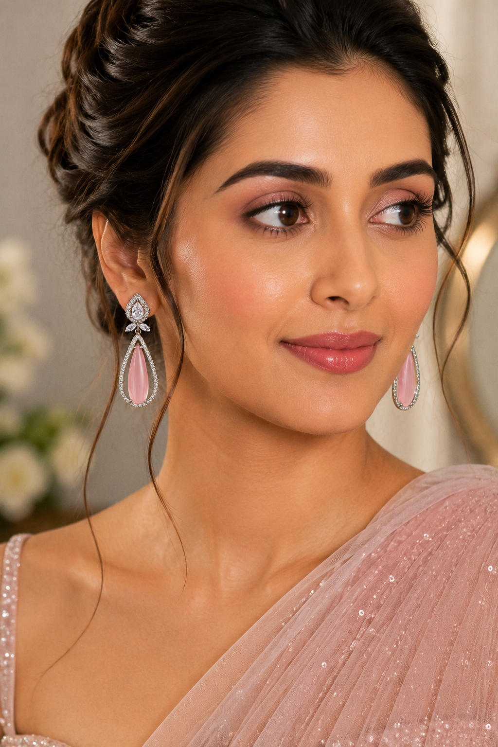 Blush Radiance Drop Earrings