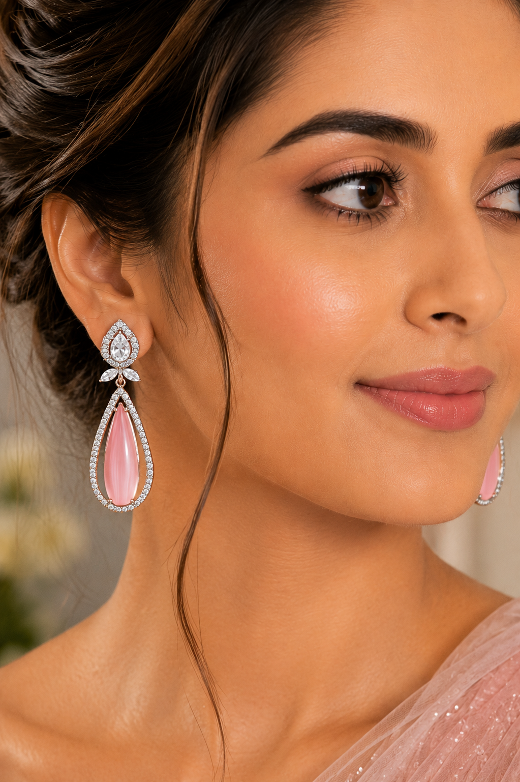 Blush Radiance Drop Earrings