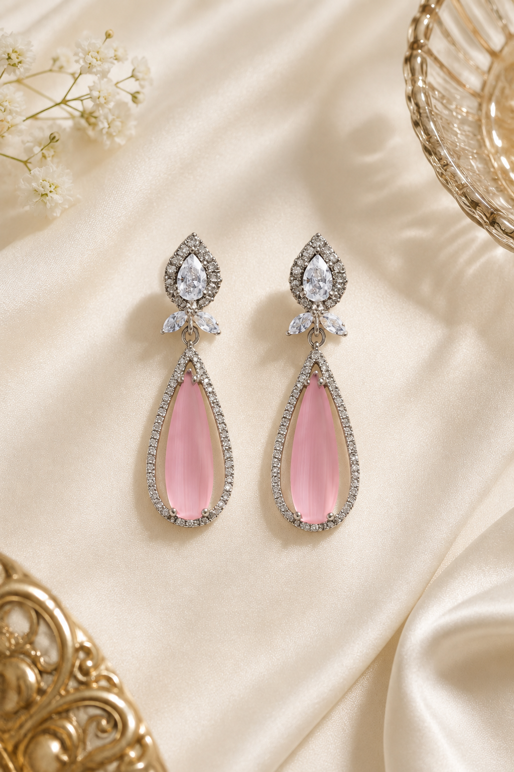 Blush Radiance Drop Earrings