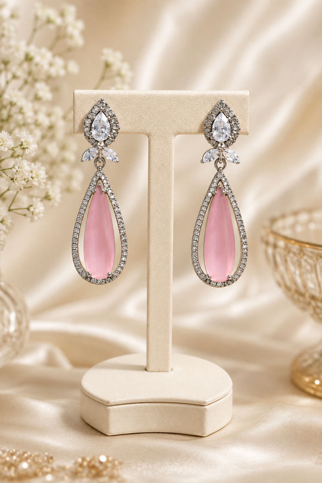 Blush Radiance Drop Earrings