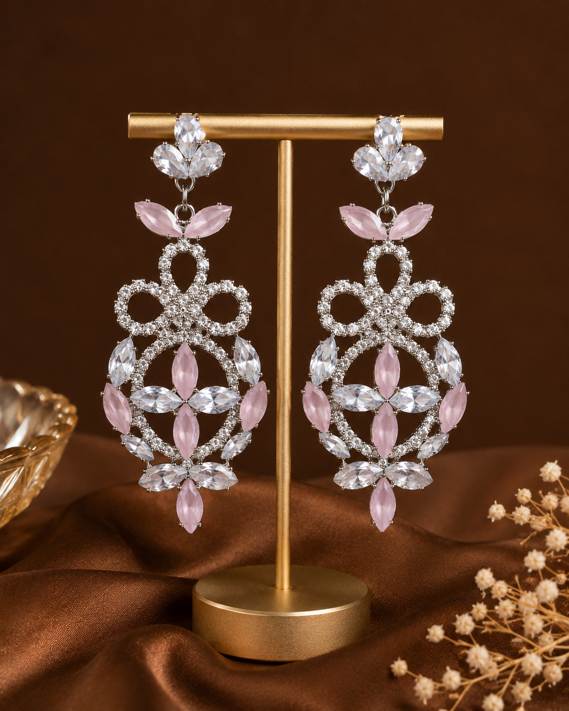 Blush Crystal Bloom Earrings